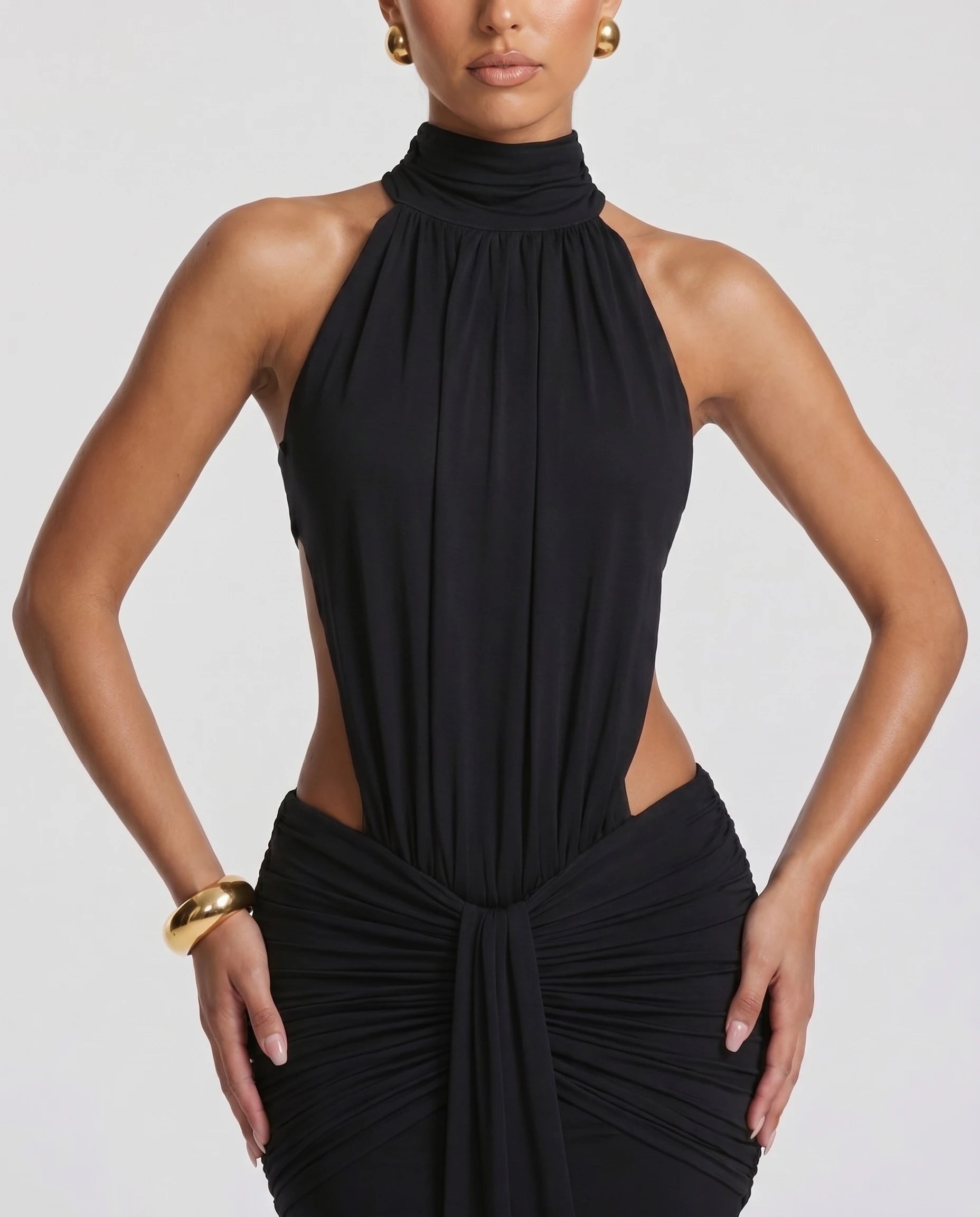 Robe longue sirène en jersey — detail