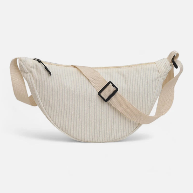 Sac banane demi-lune en velours côtelé Maëlle