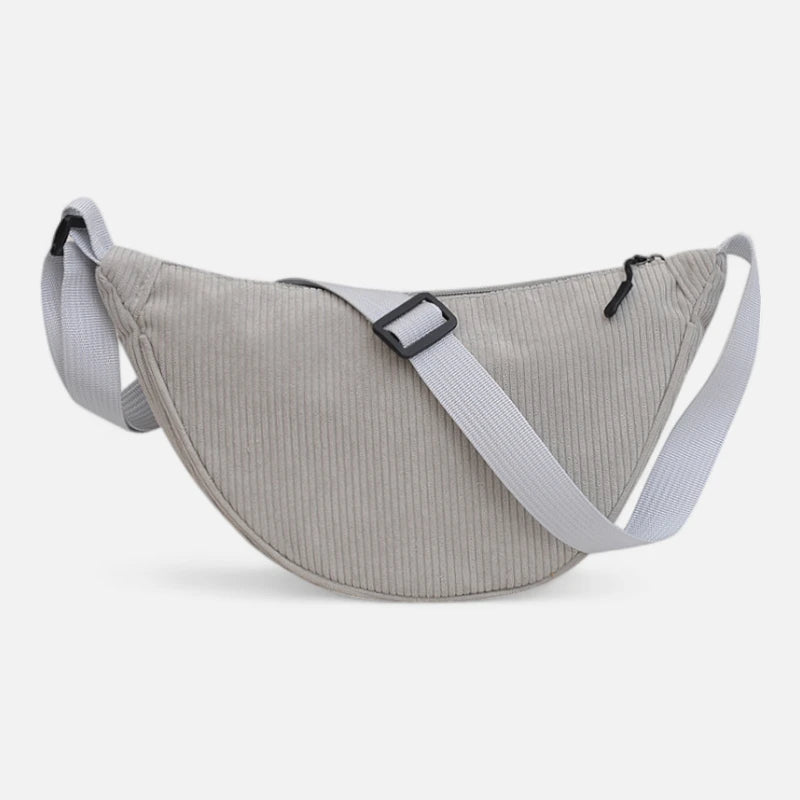 Sac banane demi-lune en velours côtelé Maëlle