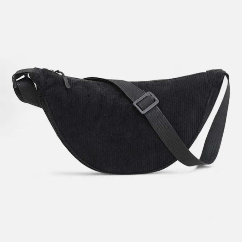 Sac banane demi-lune en velours côtelé Maëlle