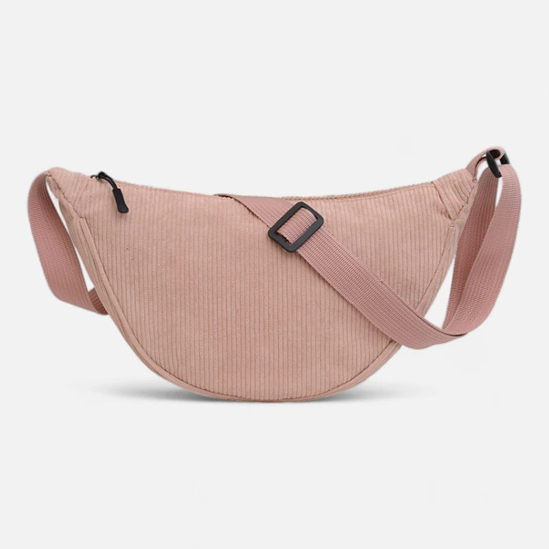 Sac banane demi-lune en velours côtelé Maëlle