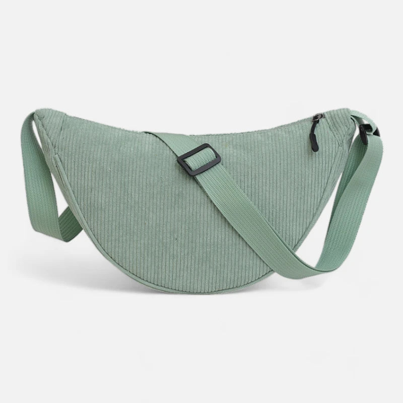 Sac banane demi-lune en velours côtelé Maëlle