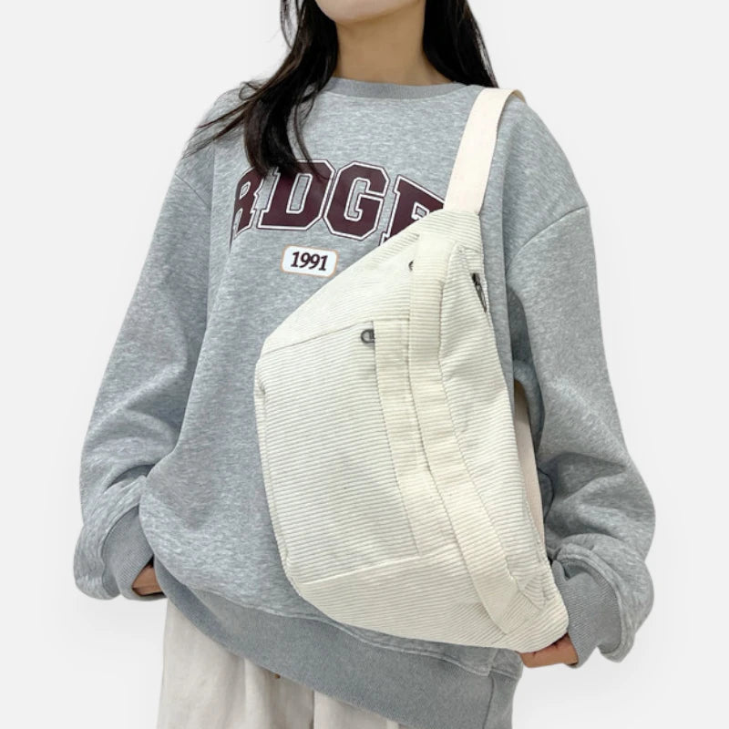 Sac banane XL en velours côtelé Iris