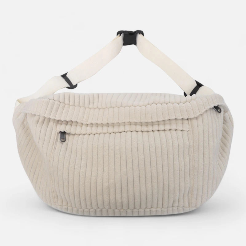 Grand sac banane velours côtelé Zoé