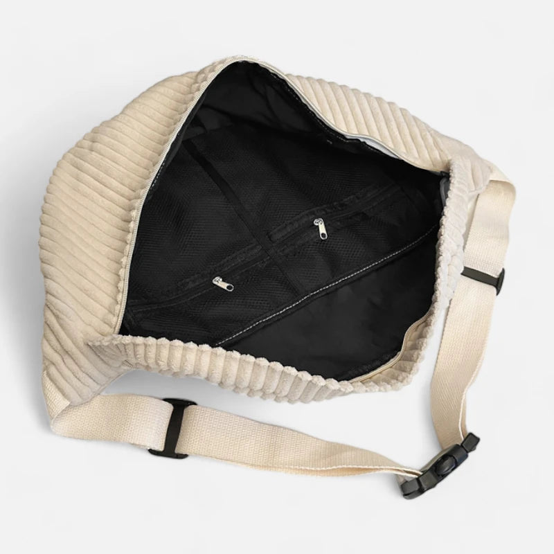 Grand sac banane velours côtelé Zoé