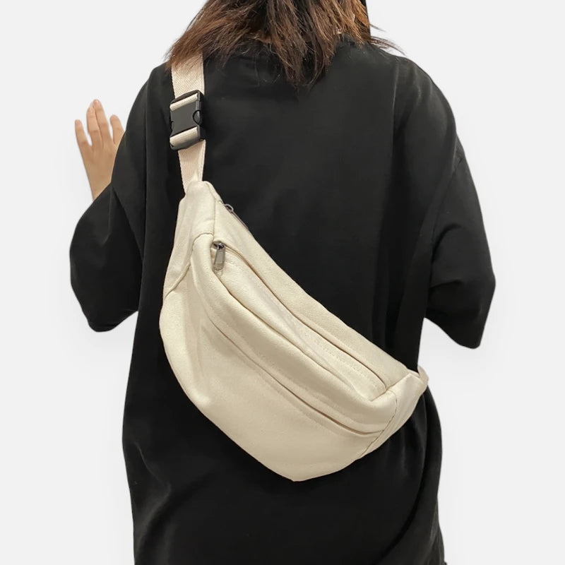 Grand sac banane en tissu tendance Éliane