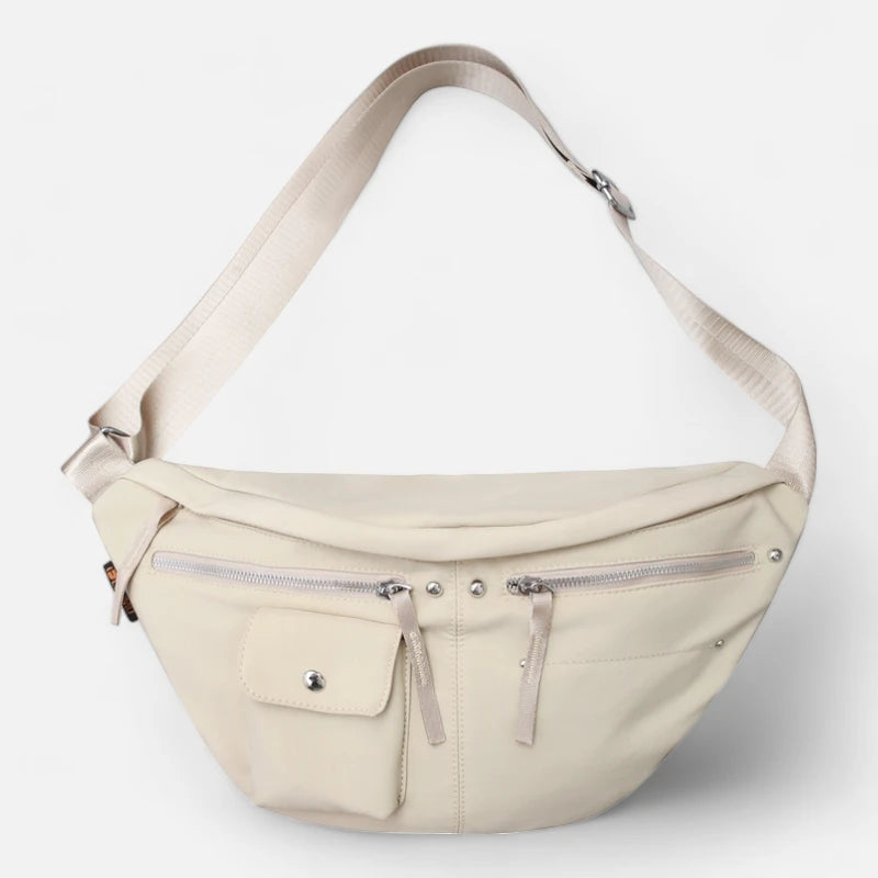 Grand sac banane en tissu tendance Jeanne