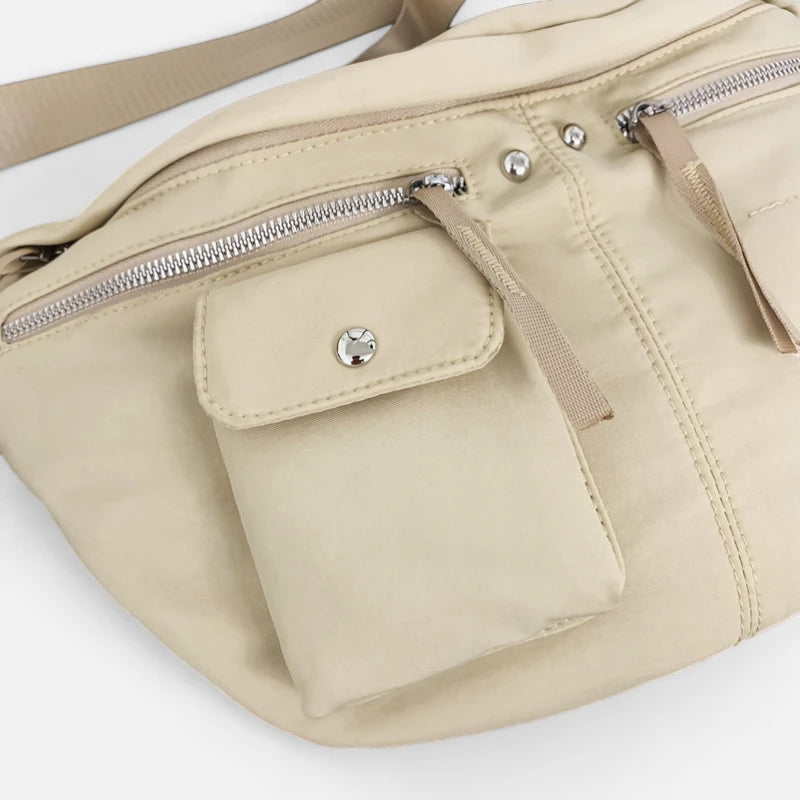 Grand sac banane en tissu tendance Jeanne