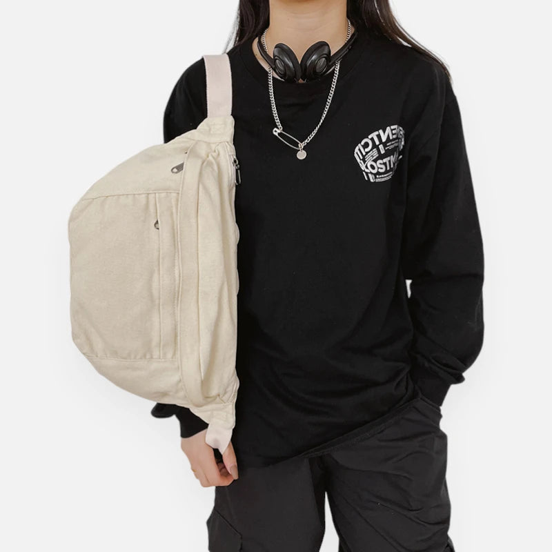 Sac banane XL tendance en tissu Nadine