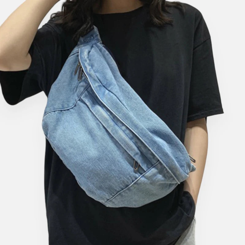 Sac banane XL en jean tendance Adeline