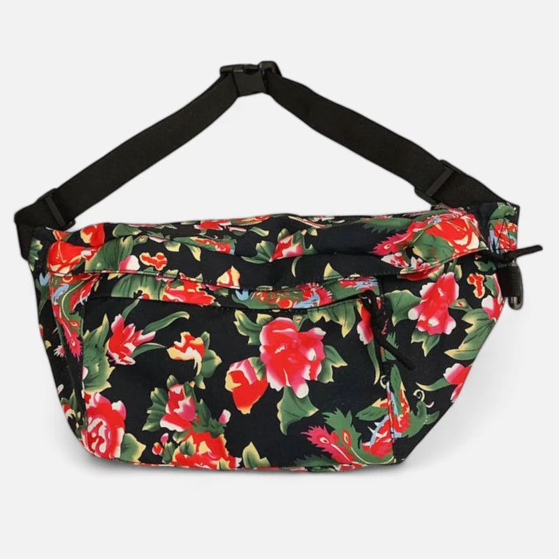 Sac banane XL en tissu à motif floral Claudette