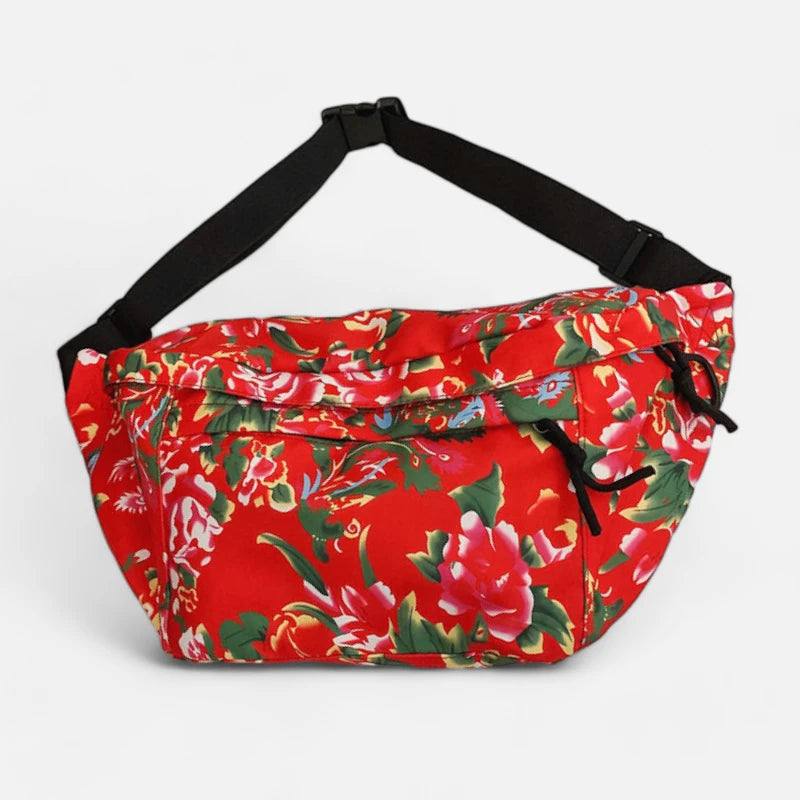 Sac banane XL en tissu à motif floral Claudette
