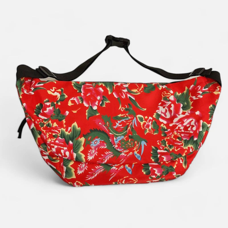 Sac banane XL en tissu à motif floral Claudette