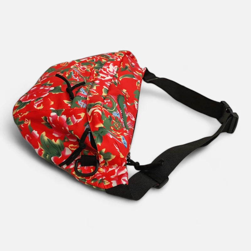 Sac banane XL en tissu à motif floral Claudette