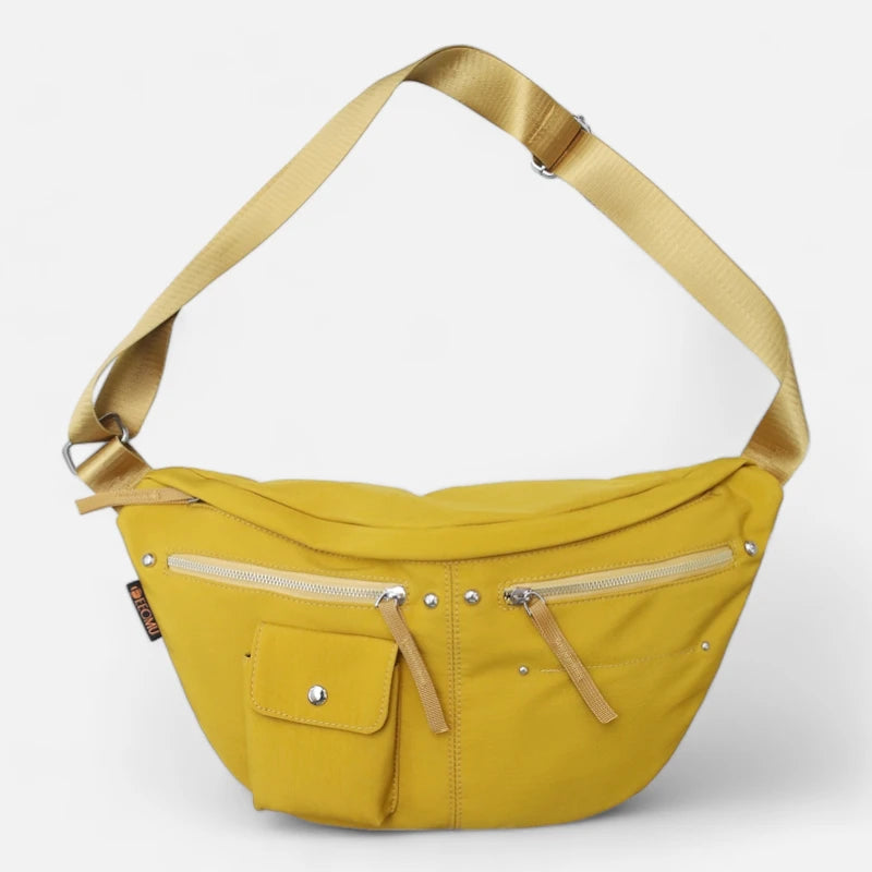 Grand sac banane en tissu tendance Jeanne