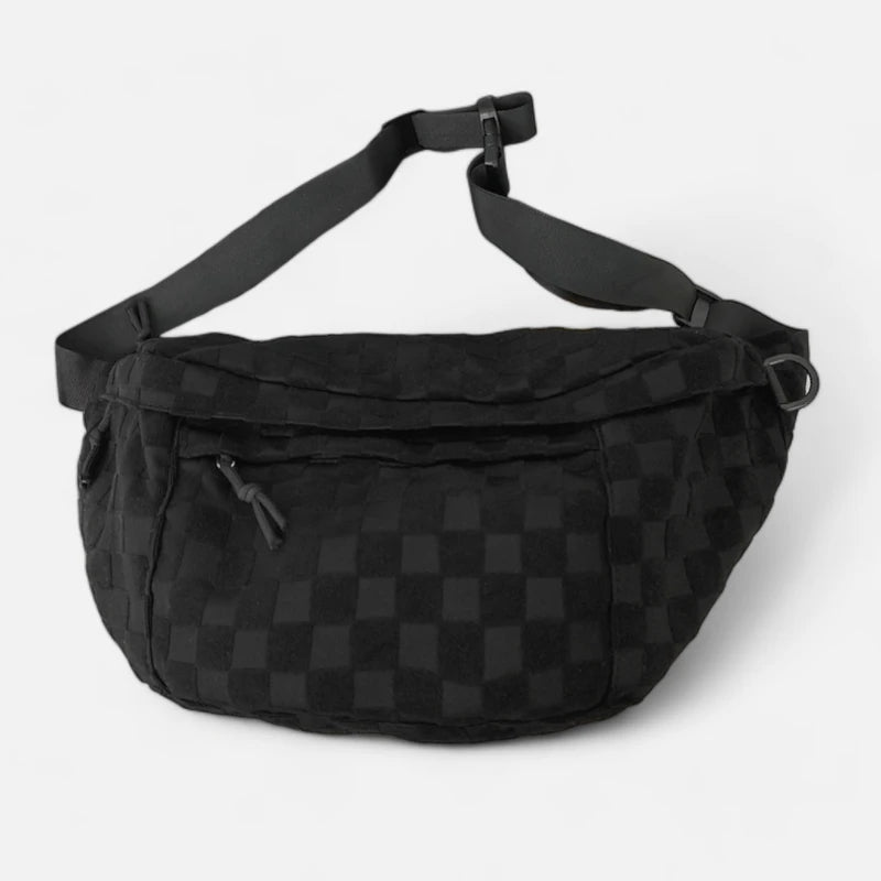 Sac banane XL en tissu à damier Jacqueline