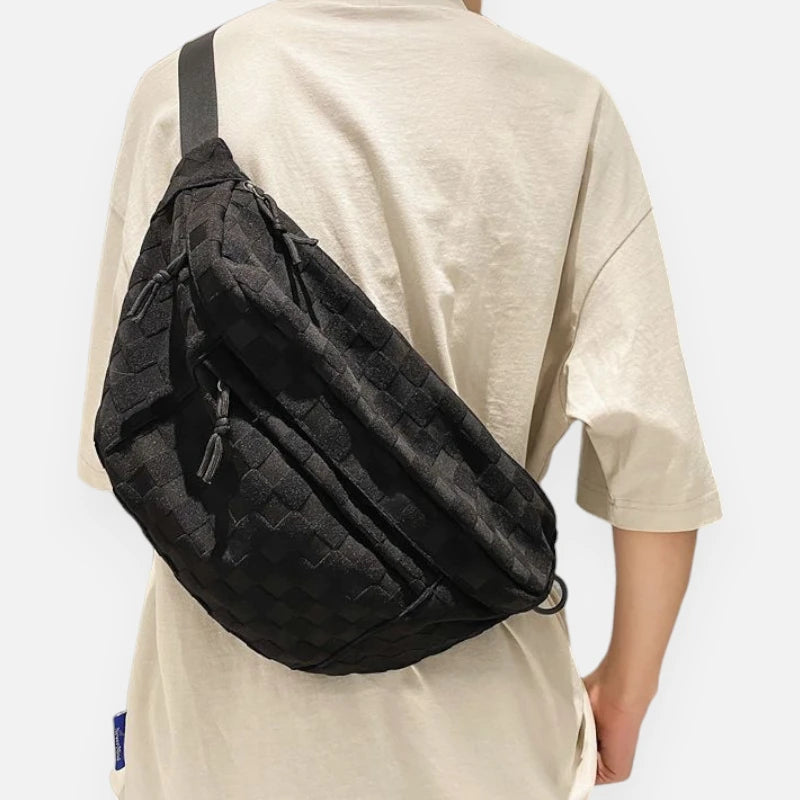 Sac banane XL en tissu à damier Jacqueline