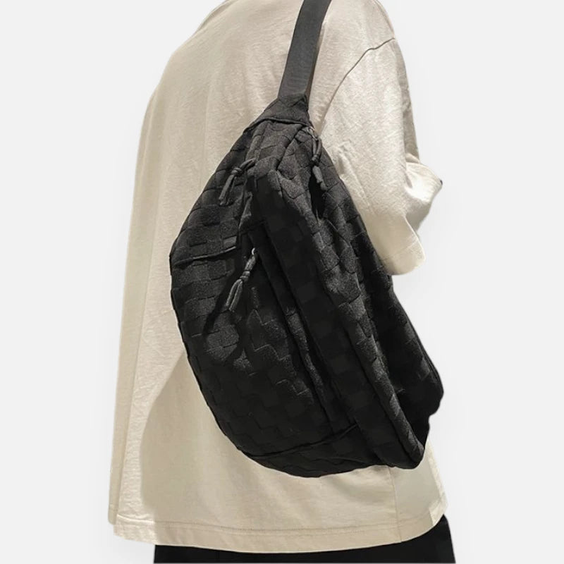 Sac banane XL en tissu à damier Jacqueline