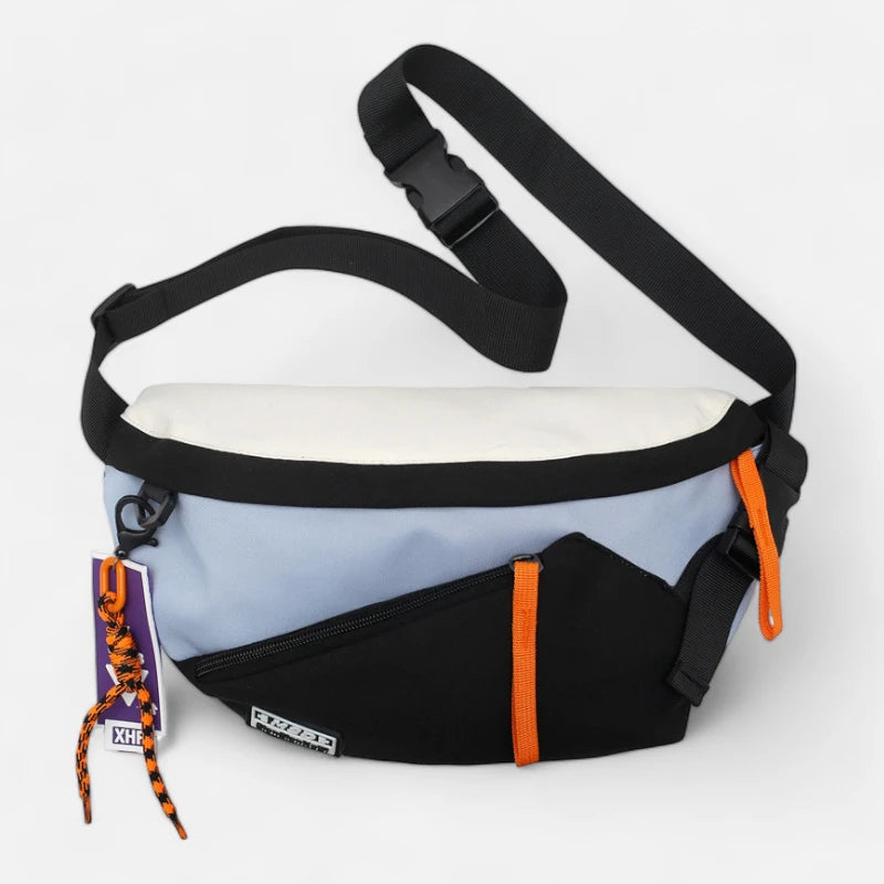 Grand sac banane en tissu bi-color Laurette