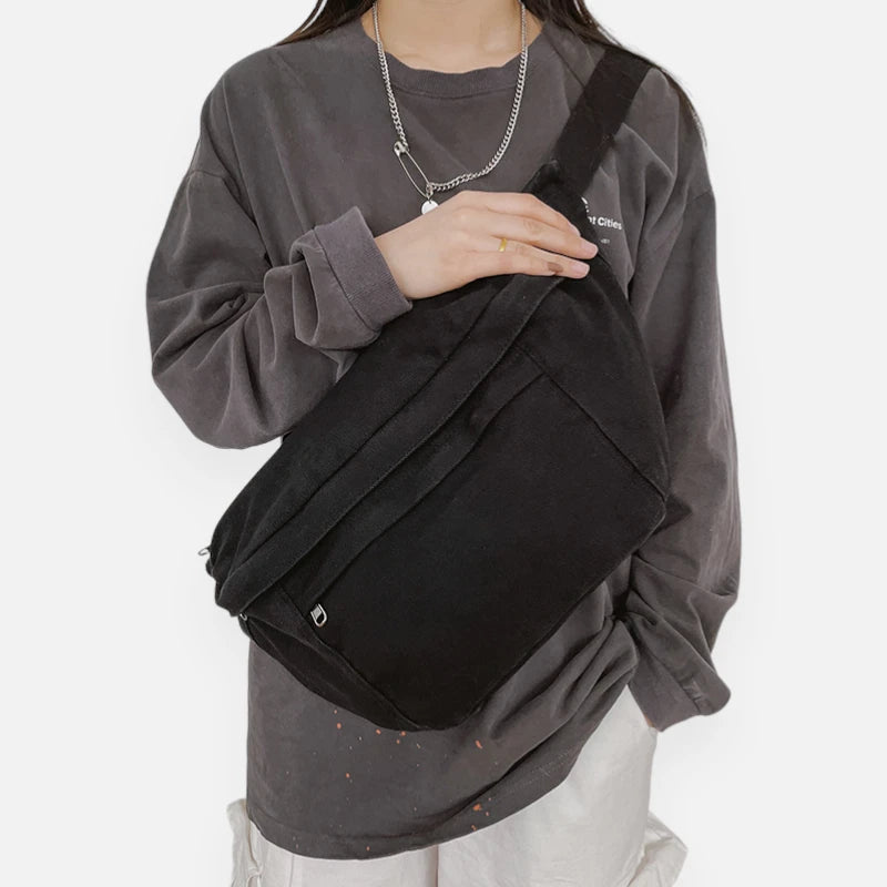 Sac banane XL tendance en tissu Nadine