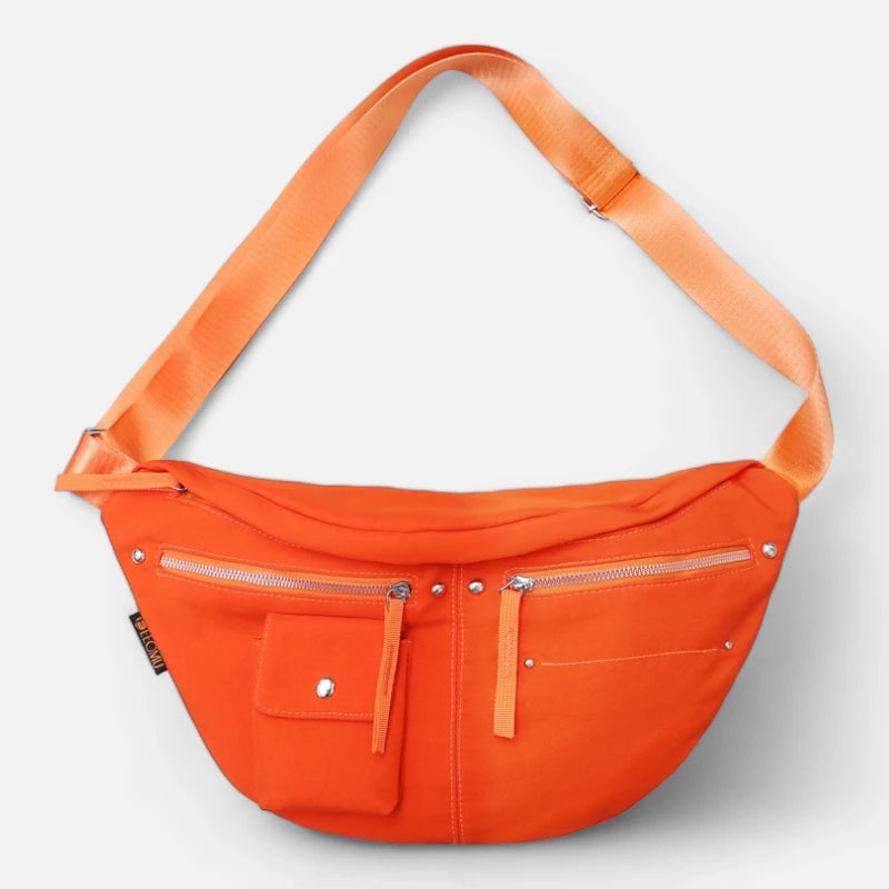 Grand sac banane en tissu tendance Jeanne