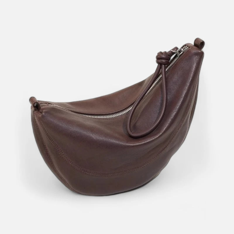 Sac à main banane demi-lune en cuir chic Claudine
