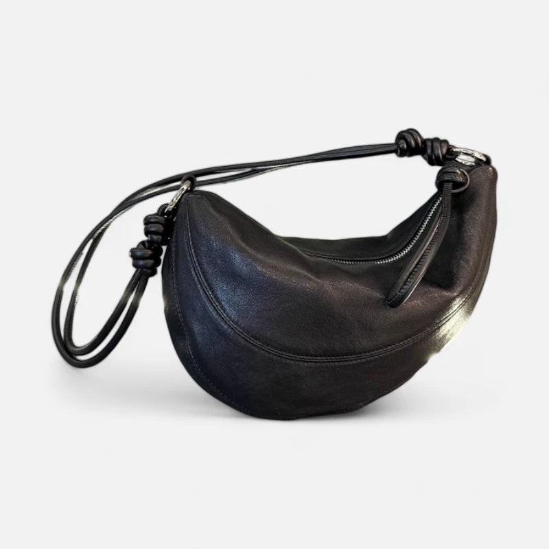 Sac à main banane demi-lune en cuir chic Claudine
