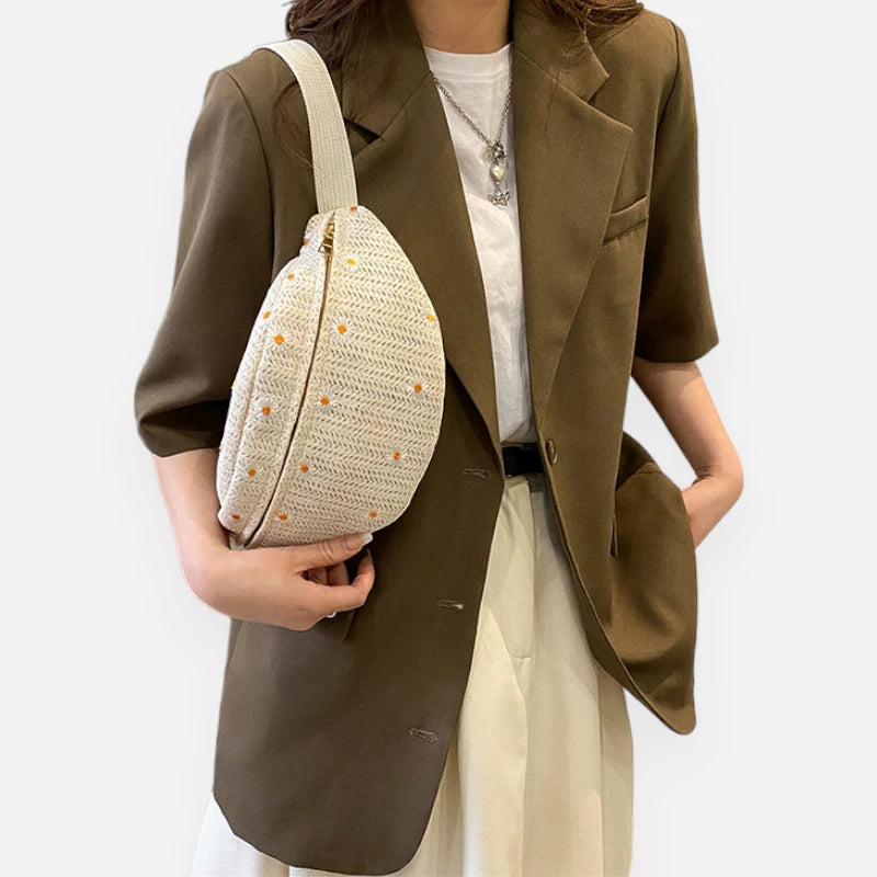 Sac banane en toile tendance à motif floral Clémence
