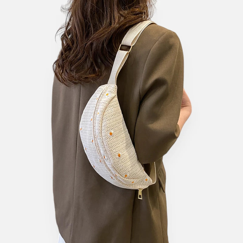 Sac banane en toile tendance à motif floral Clémence