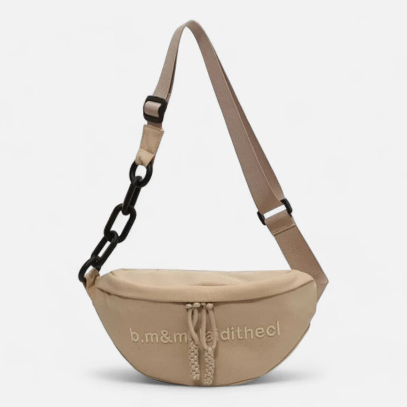 Grand sac banane cuir tendance à bandoulière Pauline