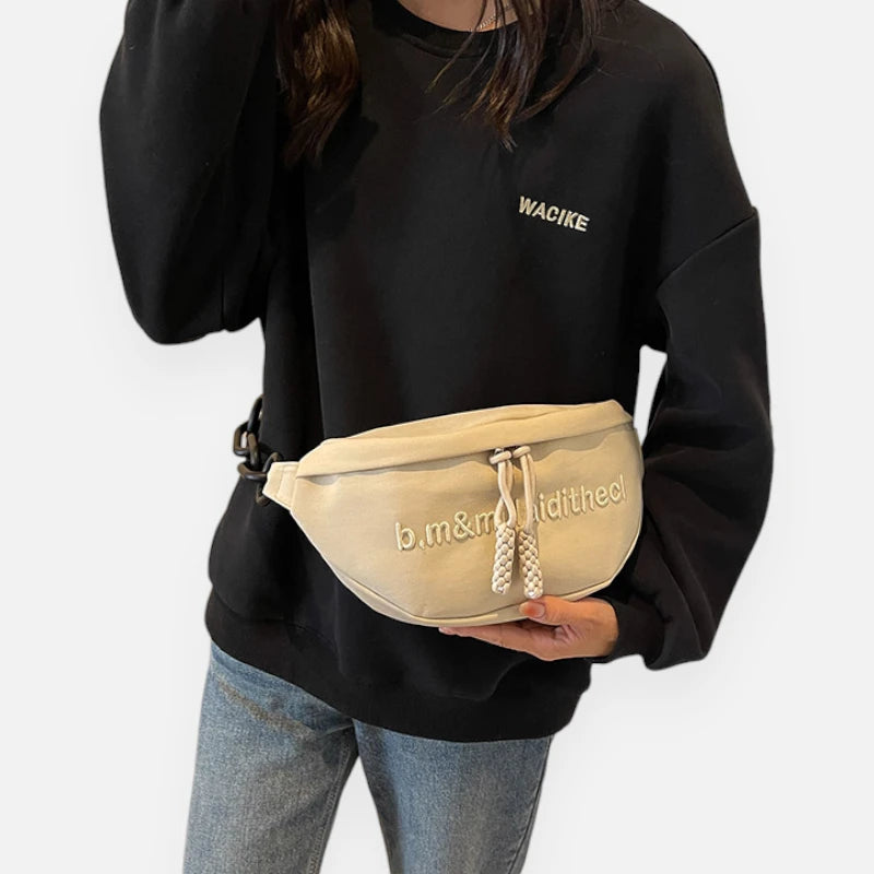 Grand sac banane cuir tendance à bandoulière Pauline