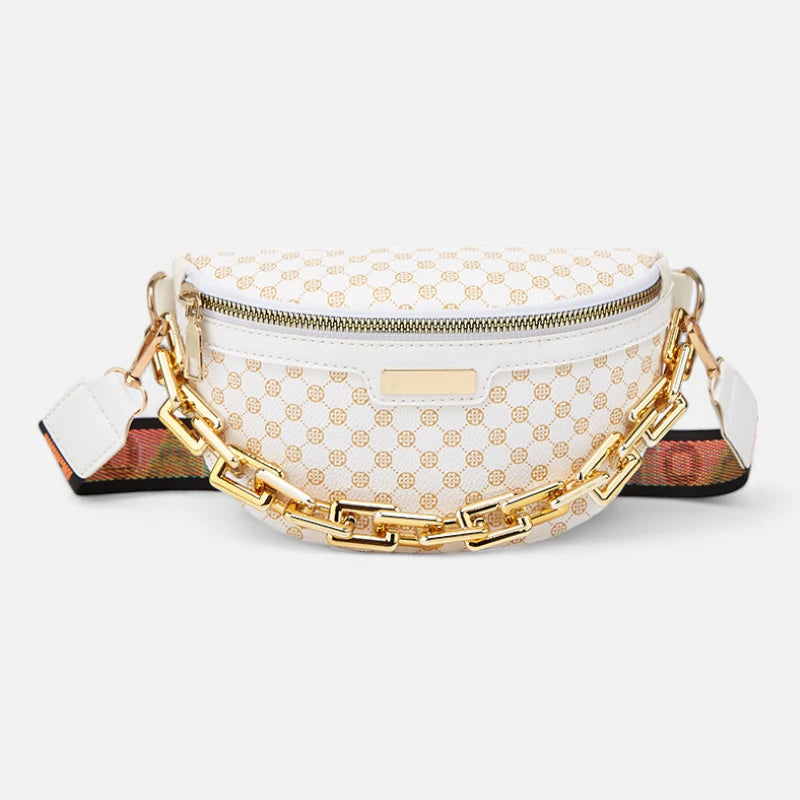 Sac banane cuir à bandoulière avec chaîne doré Colette