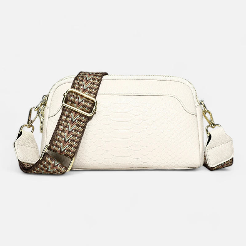 Sac banane cuir chic imitation croco à bandoulière Madeleine