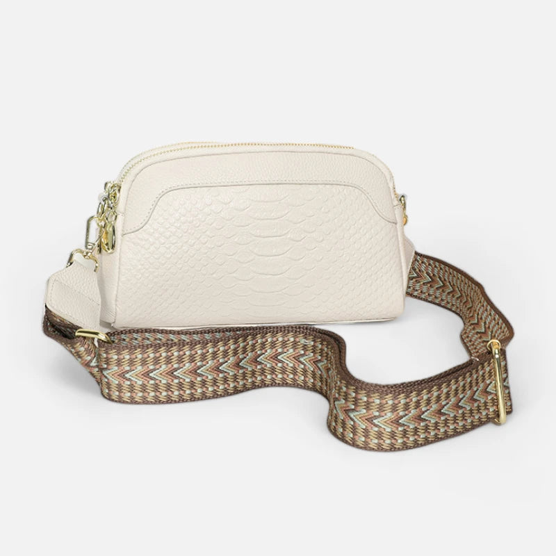 Sac banane cuir chic imitation croco à bandoulière Madeleine