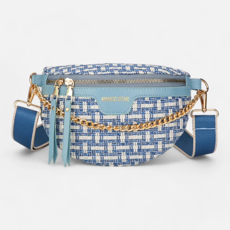 Sac banane cuir à bandoulière avec chaîne doré Agathe