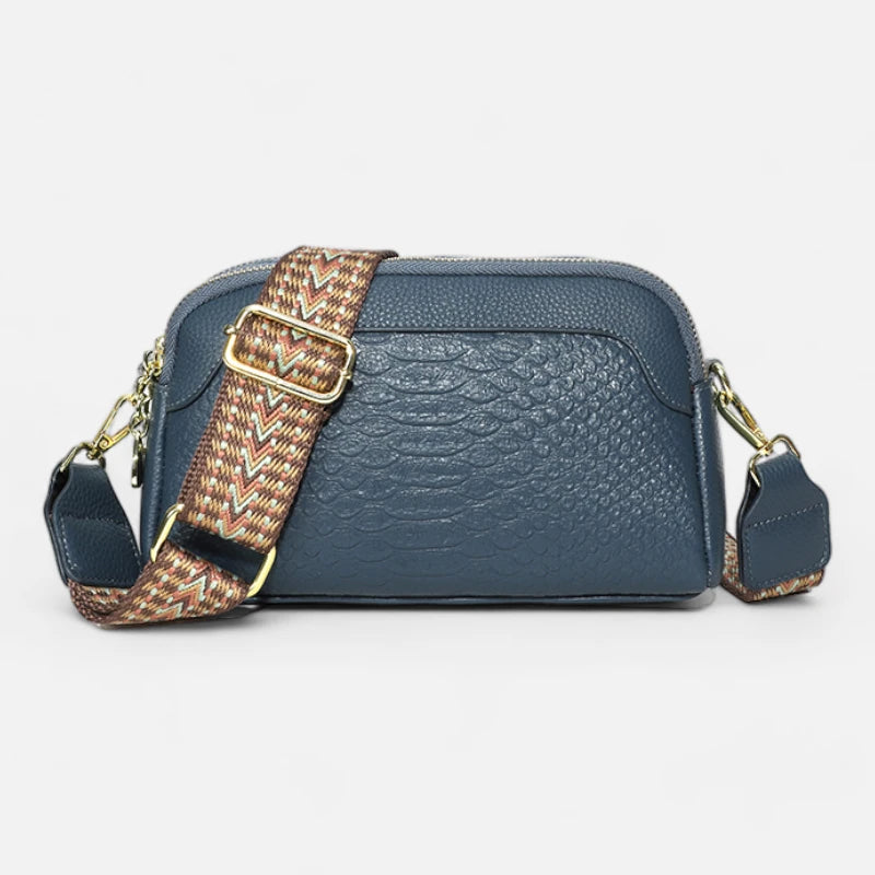 Sac banane cuir chic imitation croco à bandoulière Madeleine