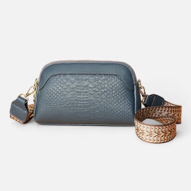 Sac banane cuir chic imitation croco à bandoulière Madeleine