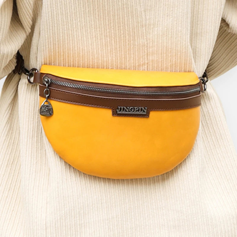 Sac banane cuir chic à bandoulière Geneviève