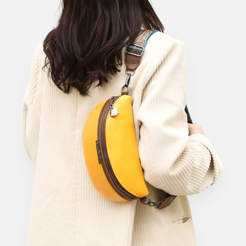 Sac banane cuir chic à bandoulière Geneviève