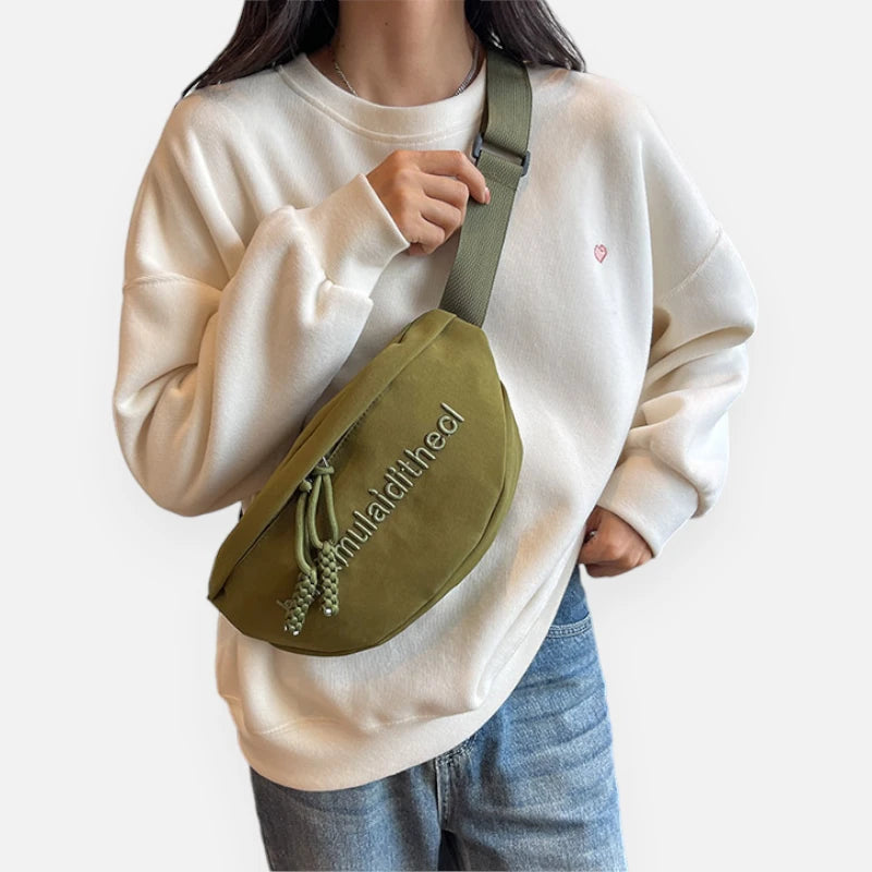 Grand sac banane cuir tendance à bandoulière Pauline