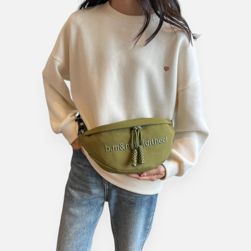 Grand sac banane cuir tendance à bandoulière Pauline