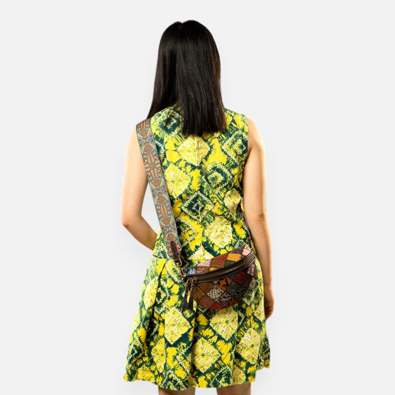 Sac banane cuir vintage à bandoulière Béatrice