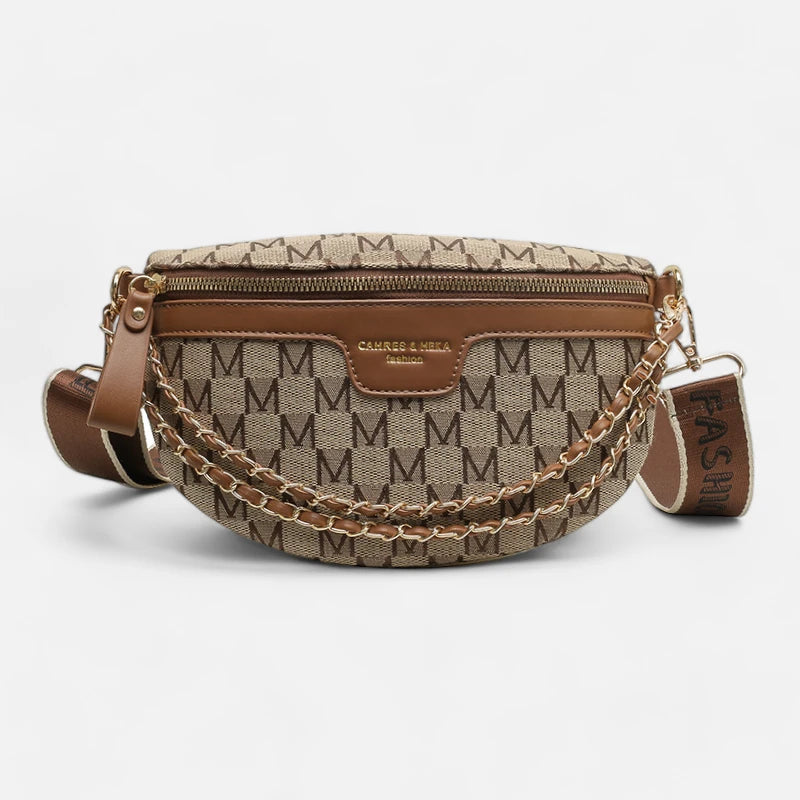 Sac banane en tissu et cuir chic à bandoulière Daphne