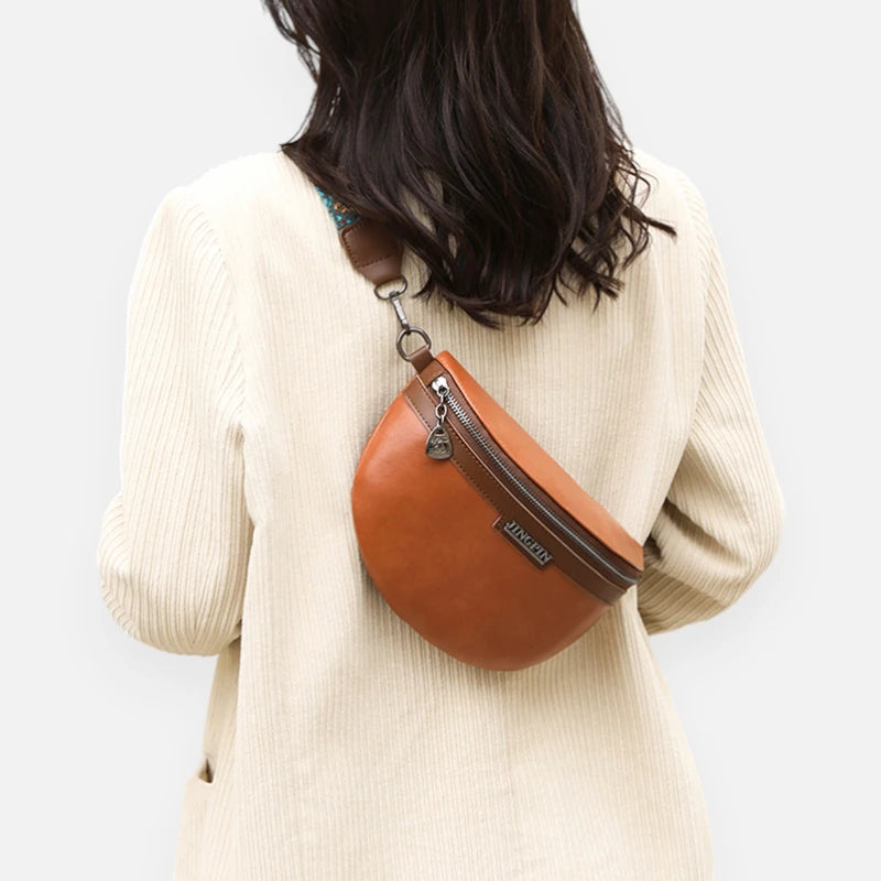 Sac banane cuir chic à bandoulière Geneviève