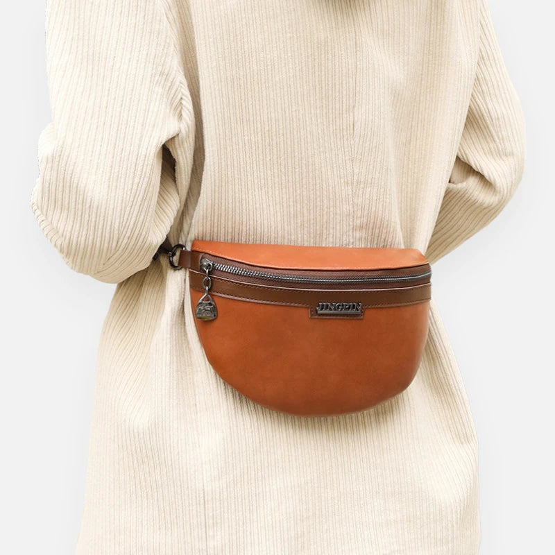 Sac banane cuir chic à bandoulière Geneviève