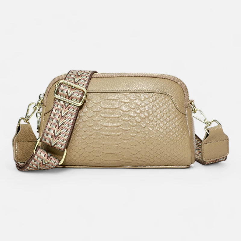 Sac banane cuir chic imitation croco à bandoulière Madeleine