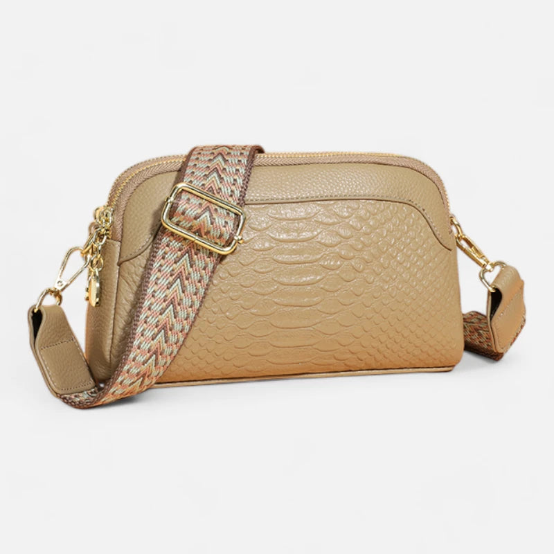 Sac banane cuir chic imitation croco à bandoulière Madeleine