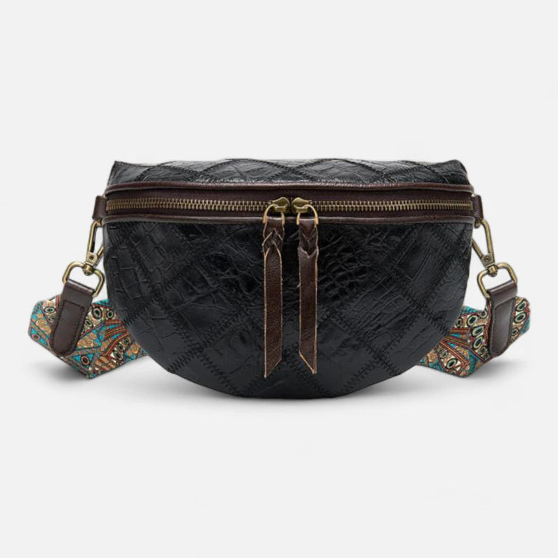 Sac banane cuir vintage à bandoulière Béatrice