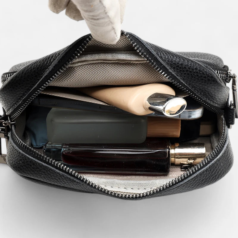 Sac banane cuir chic rectangulaire à bandoulière Delphine