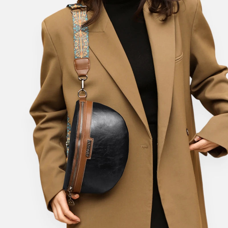 Sac banane cuir chic à bandoulière Geneviève